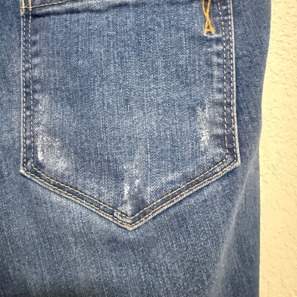 Vintage America Blues Boho Capri Jeans Embroidered Tassel Hem Blue Size 12/31 - Picture 16 of 16
